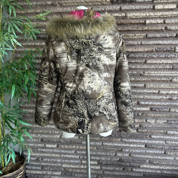 Realtree Camo Max-1 XT Full Zip Jacket Removable Faux Fur Trim Hood Size Large - Picture 7 of 10